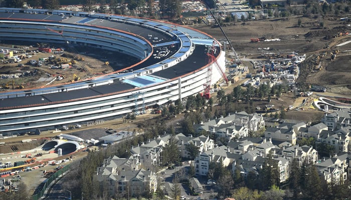 The Apple Campus 2 is seen under construction in Cupertino, California. — Reuters