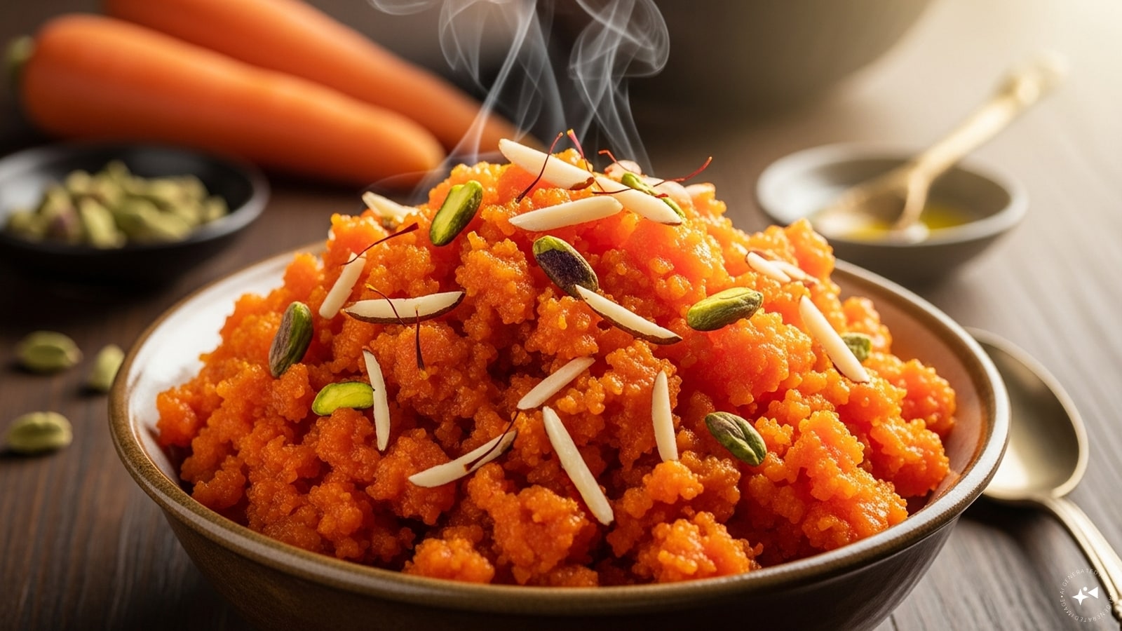 Ingredients- Carrots: 1 kg, tender red winter carrots (peeled) - Milk: 1 liter, full-fat (or 750 ml if using khoya) - Sugar: 150-220 g, adjust to taste (start on the lower side if carrots are very sweet) - Ghee: 4-6 tbsp (plus 1-2 tbsp for roasting nuts) - Khoya (optional): 150-200 g, crumbled (for richness and quicker thickening) - Cardamom: 4-5 pods, seeds powdered (or ½ tsp cardamom powder) - Nuts: 2-3 tbsp sliced almonds, cashews; 1 tbsp pistachios (optional) - Raisins: 1-2 tbsp (optional) - Saffron: A pinch soaked in 2 tbsp warm milk (optional) - Salt: A tiny pinch to enhance sweetness (optional)