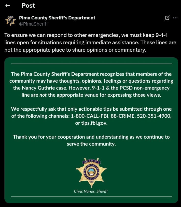 Strange incident happened at Nancy Guthries home on abductions 10th day